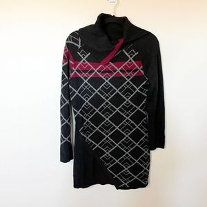 Krimson Klover merino wool blend patterned sweater dress medium